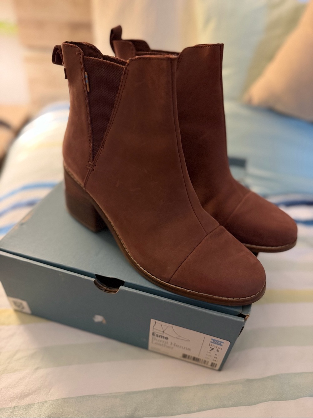 TOMS Esme Burnt Henna Leather Boots